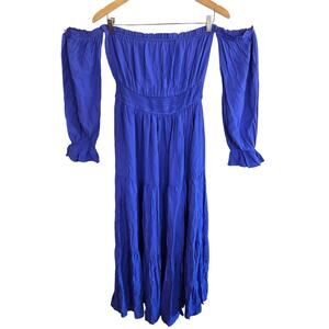 Size S – Cobalt Blue Renaissance Cottagecore Maxi Dress by Zesica